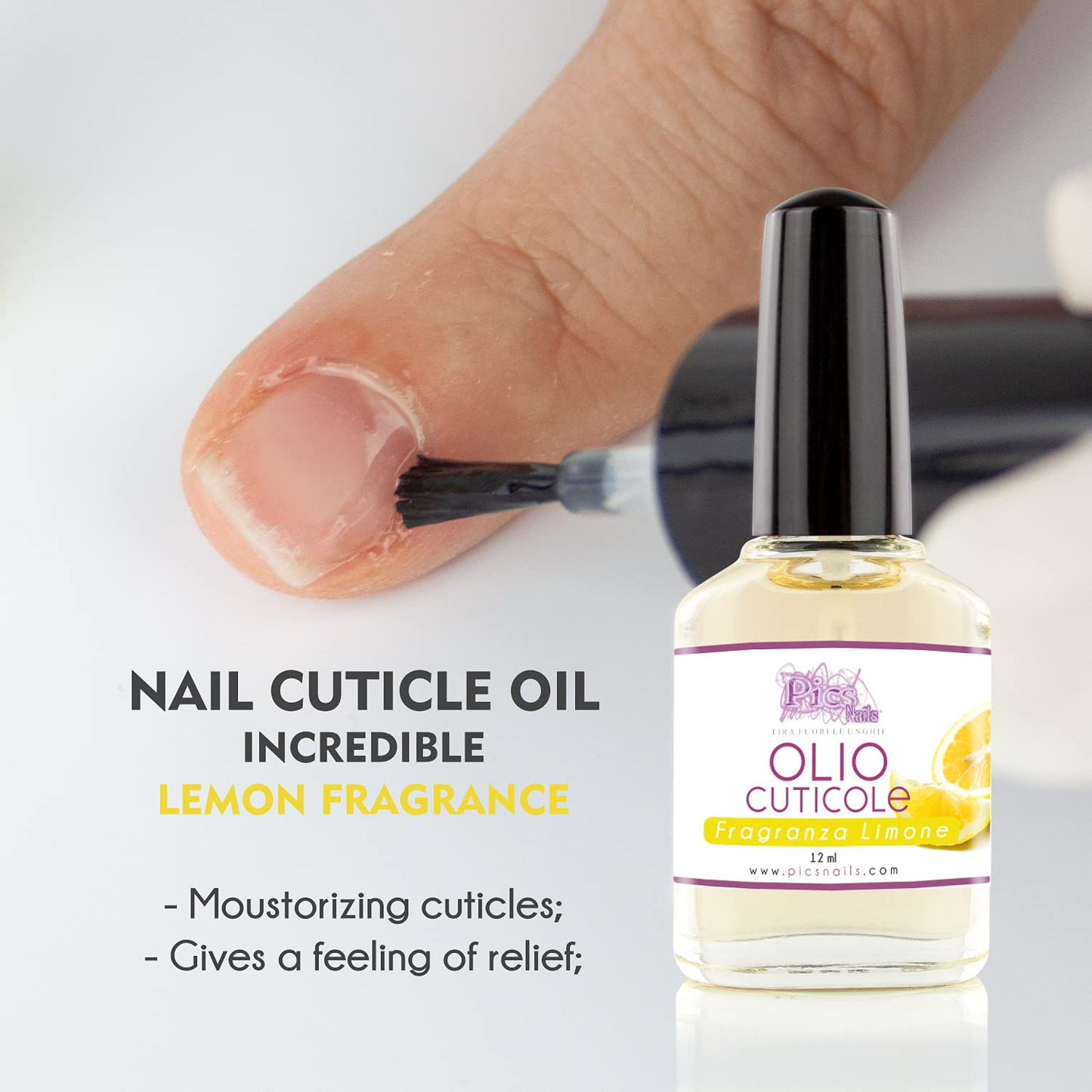Olio Cuticole Unghie per Mani e Piedi Professionale Limone 12 ml