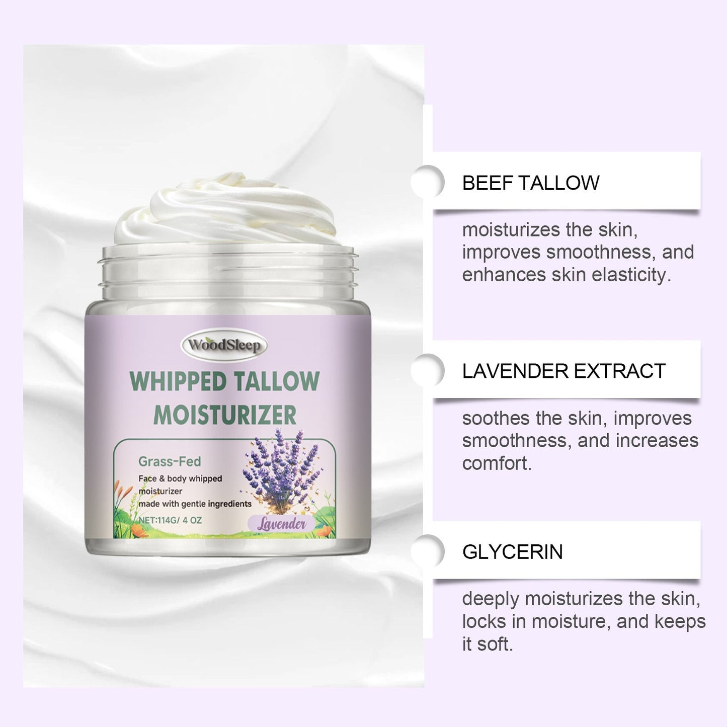 Whipped Tallow Moisturizer – Natural Grass-Fed Cream (114g)