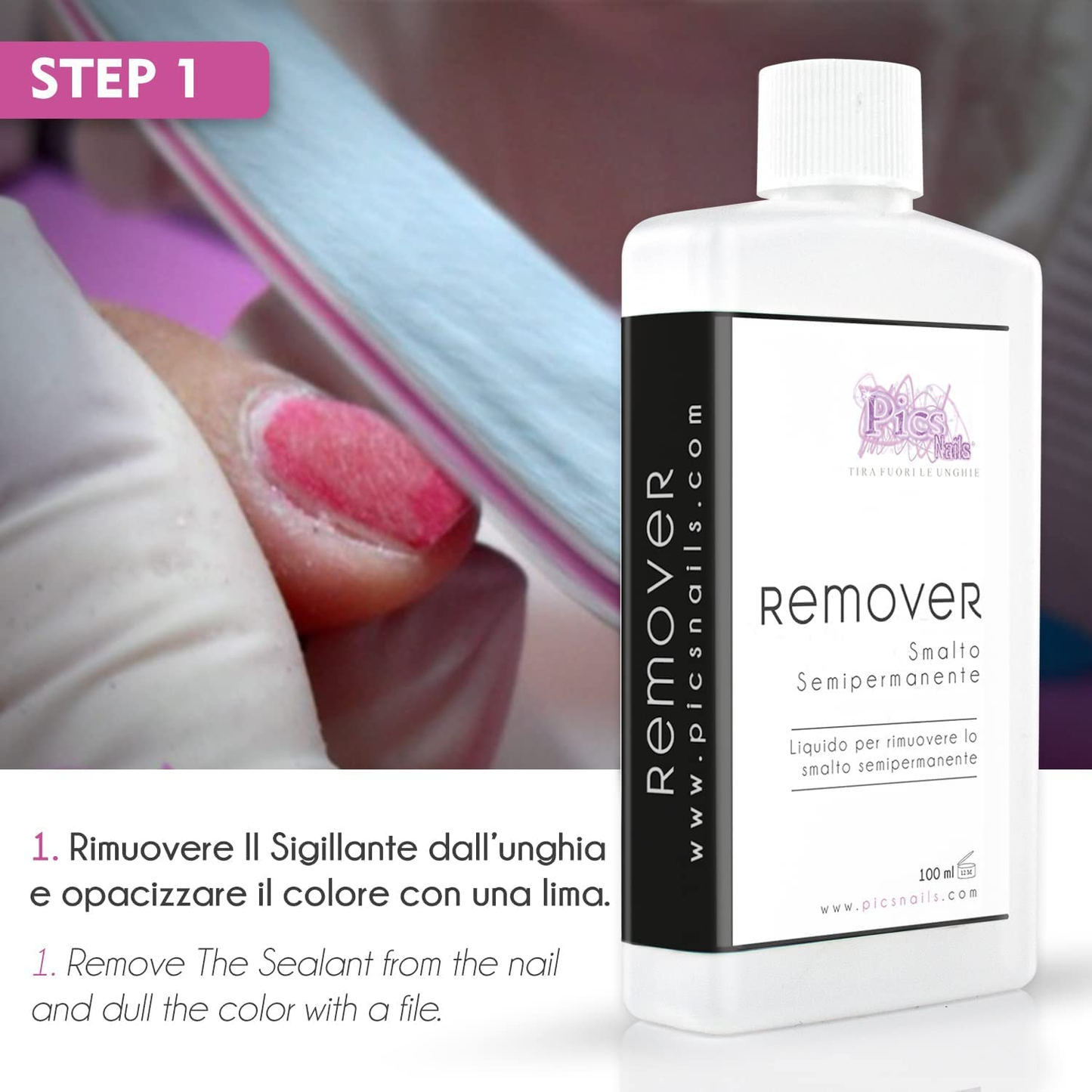 Remover Smalto Semipermanente Acetone Puro 100 ml