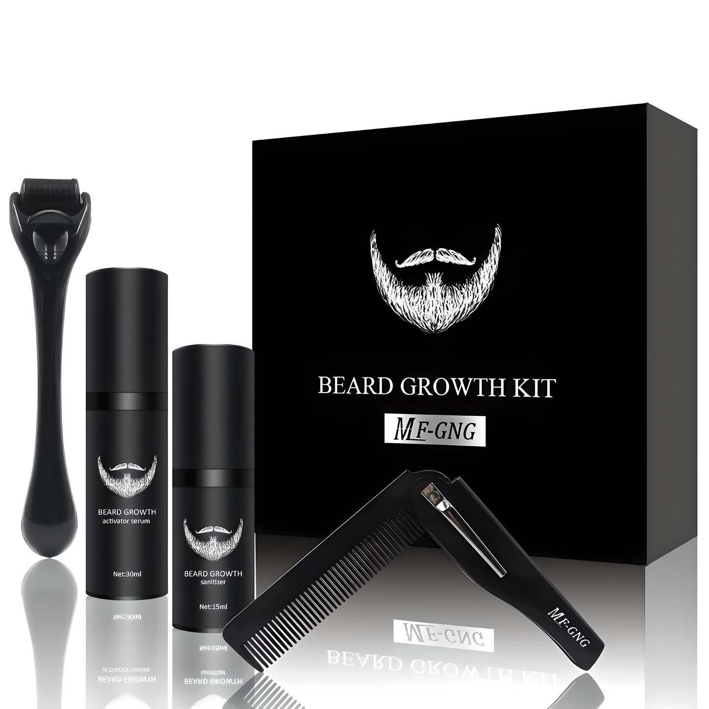 MF-G&NG™ – Beard Growth Kit with Roller & Activating Serum