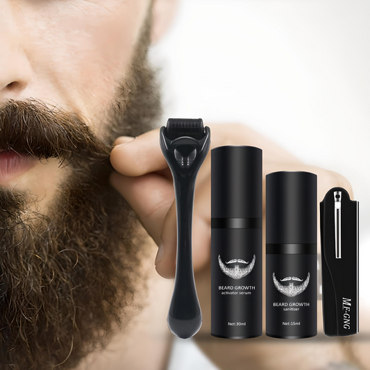 VOLTEN™ – Beard Grooming Kit with Derma Roller & Disinfectant