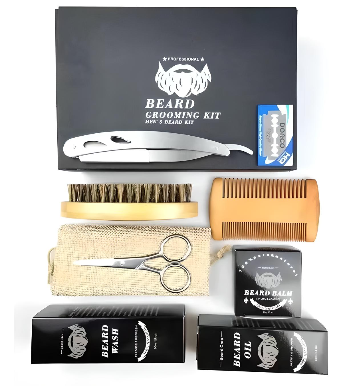 VOLTEN™ – Beard Grooming Kit with Derma Roller & Disinfectant