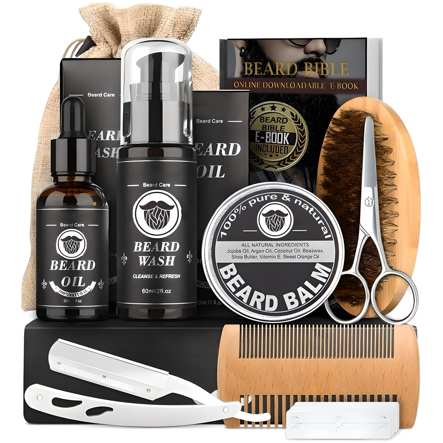 VOLTEN™ – Beard Grooming Kit with Derma Roller & Disinfectant
