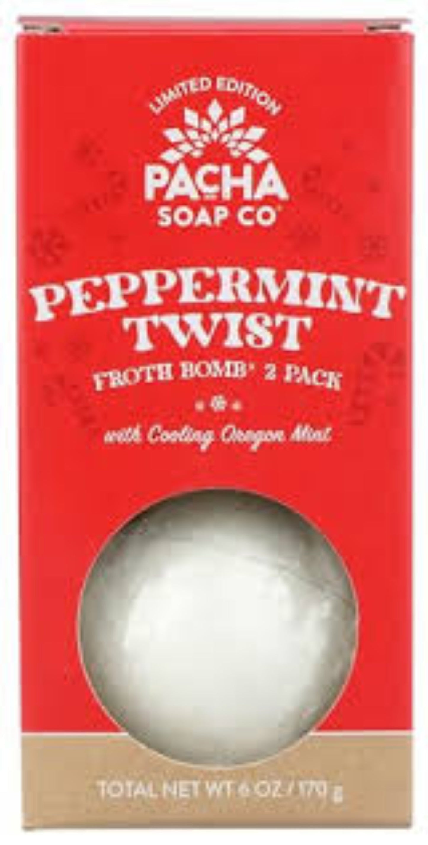 PACHA Soap Co. Froth Bomb, Peppermint Twist