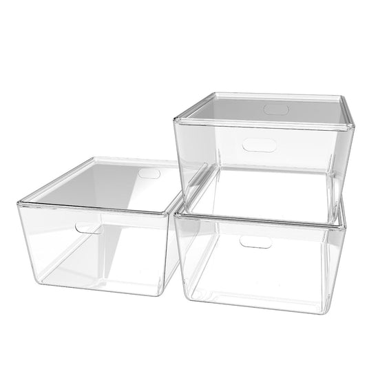Transparent Baskets for Storage with Lid