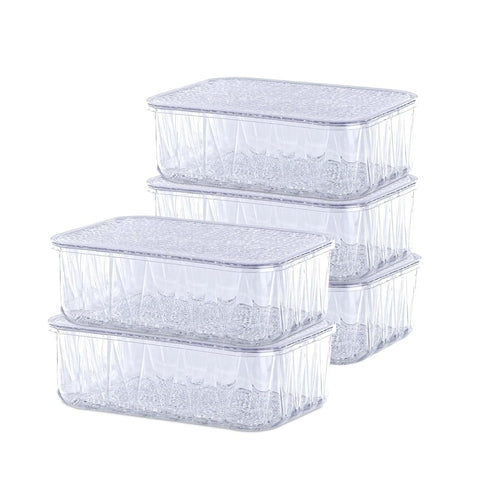 5 Pcs 1200 ml Acrylic Heavy Duty Storage Box and Organiser