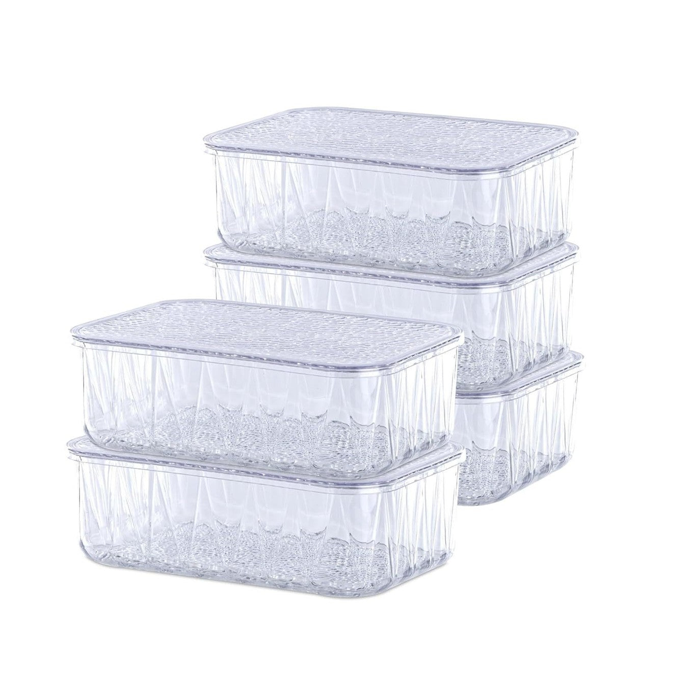 5 Pcs 1200 ml Acrylic Heavy Duty Storage Box and Organiser