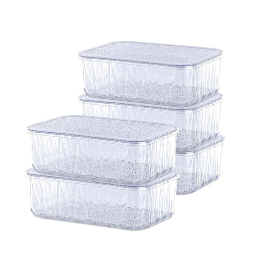 5 Pcs 1200 ml Acrylic Heavy Duty Storage Box and Organiser