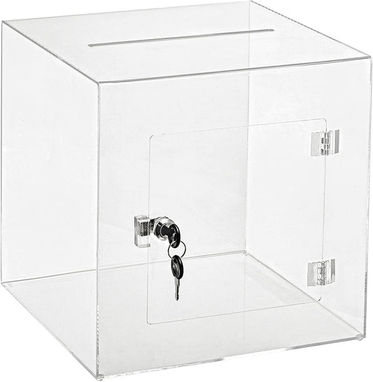 Premium Clear Acrylic Ballot Box Donation Box Cube