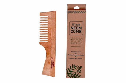 Kacchi Neem Comb, Wooden Comb With Handle