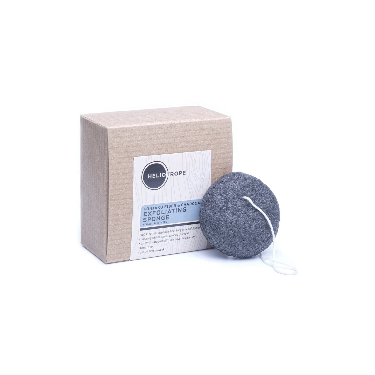Konjaku & Charcoal Exfoliating Sponge - NOW 50% OFF
