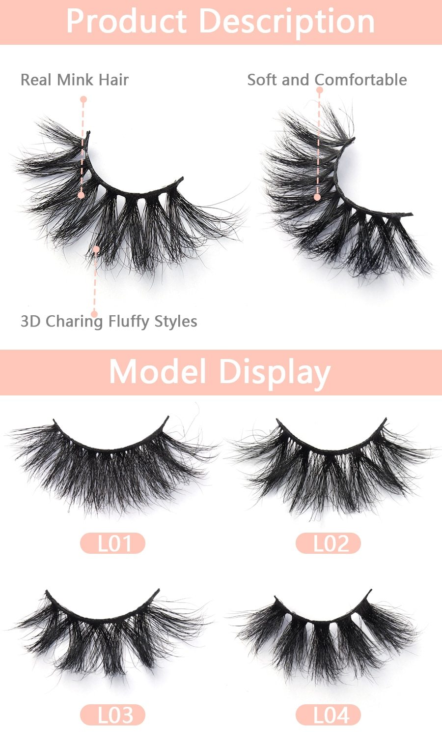 30 Pairs Wholesale 25mm Mink Eyelashes Cruelty Free Dramatic False