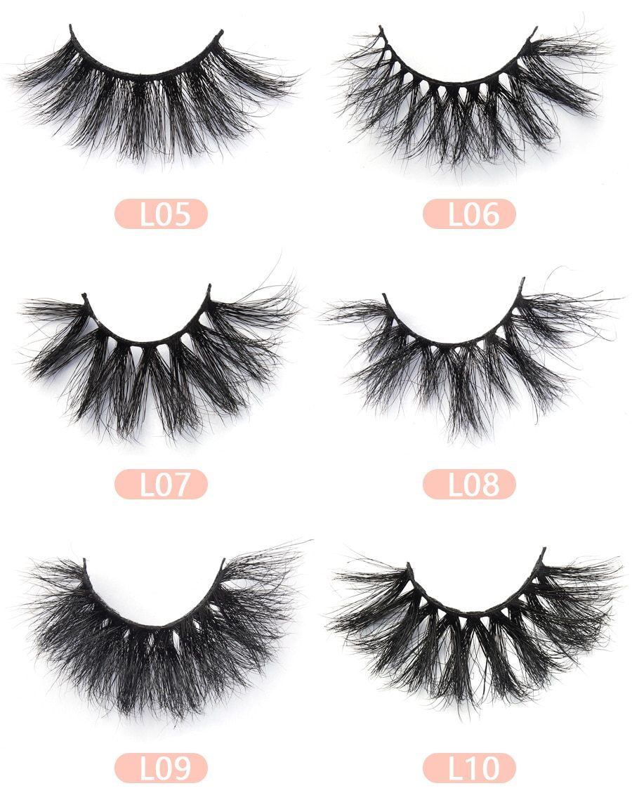 30 Pairs Wholesale 25mm Mink Eyelashes Cruelty Free Dramatic False
