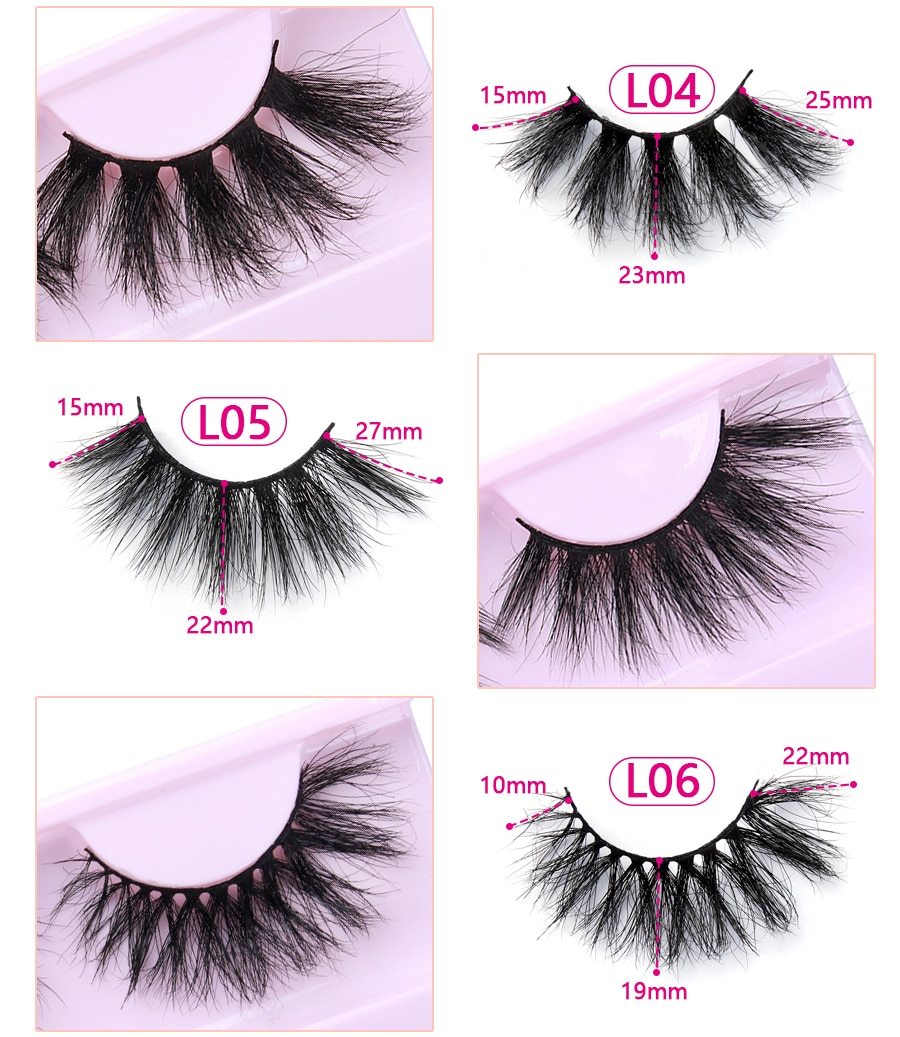 30 Pairs Wholesale 25mm Mink Eyelashes Cruelty Free Dramatic False